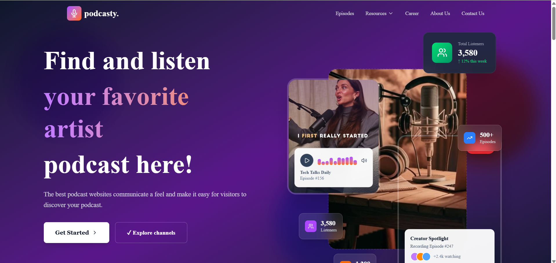 Podcast Platform Website preview